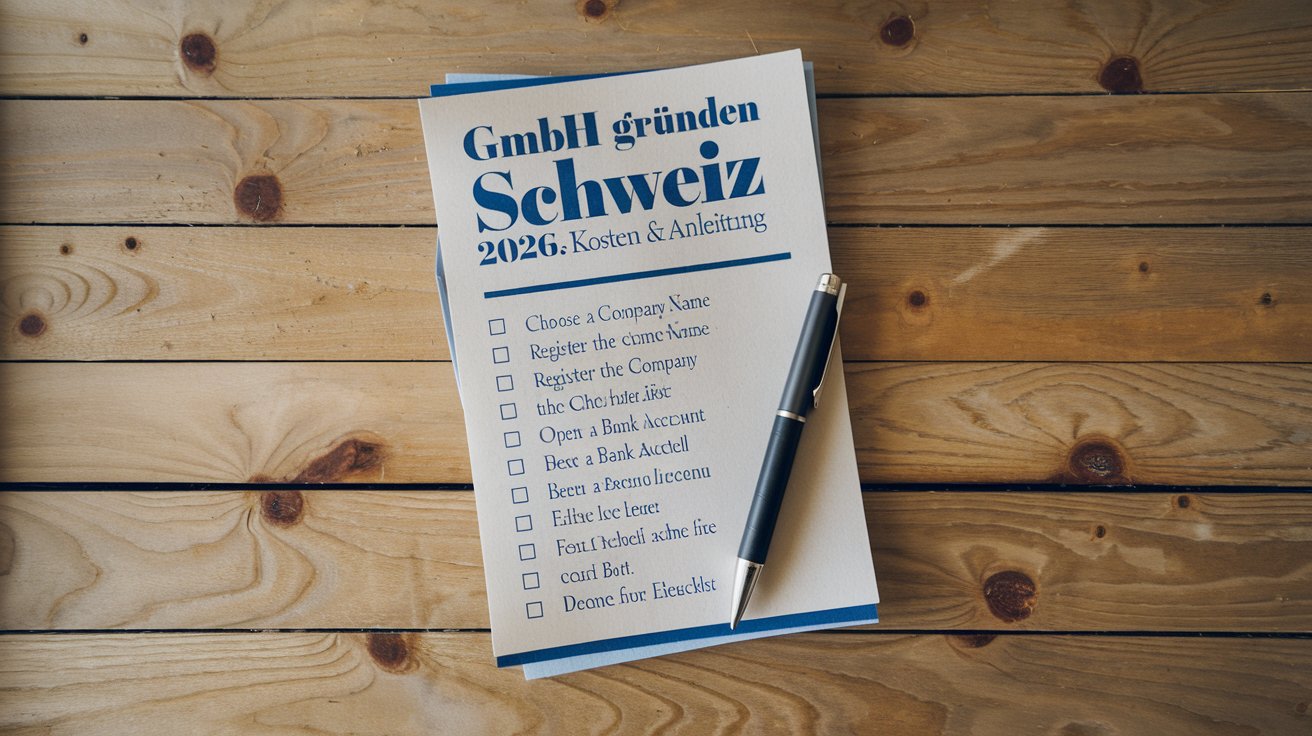 GmbH gründen Schweiz Checkliste 2026: Kosten & Anleitung
