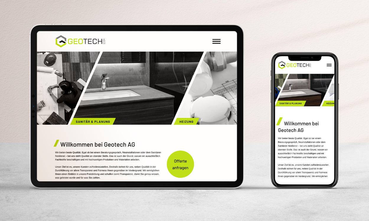 Geotech AG - Webdesign by KREDES