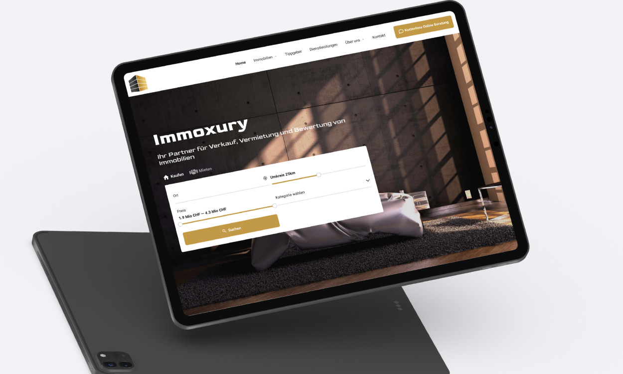 Immoxury - Webdesign by KREDES